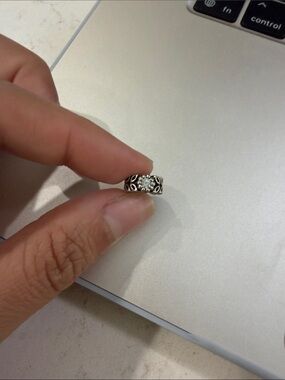 Pandora Silver Floral Band with CZ- Silver